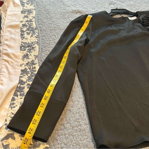 Gibson Latimer Shirt Black Feminine Romantic Rosettes & Covered Buttons Size XXL - Picture 12 of 12